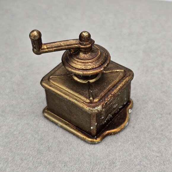 Vintage Brass Miniature Coffee Grinder - Picture 4 of 6